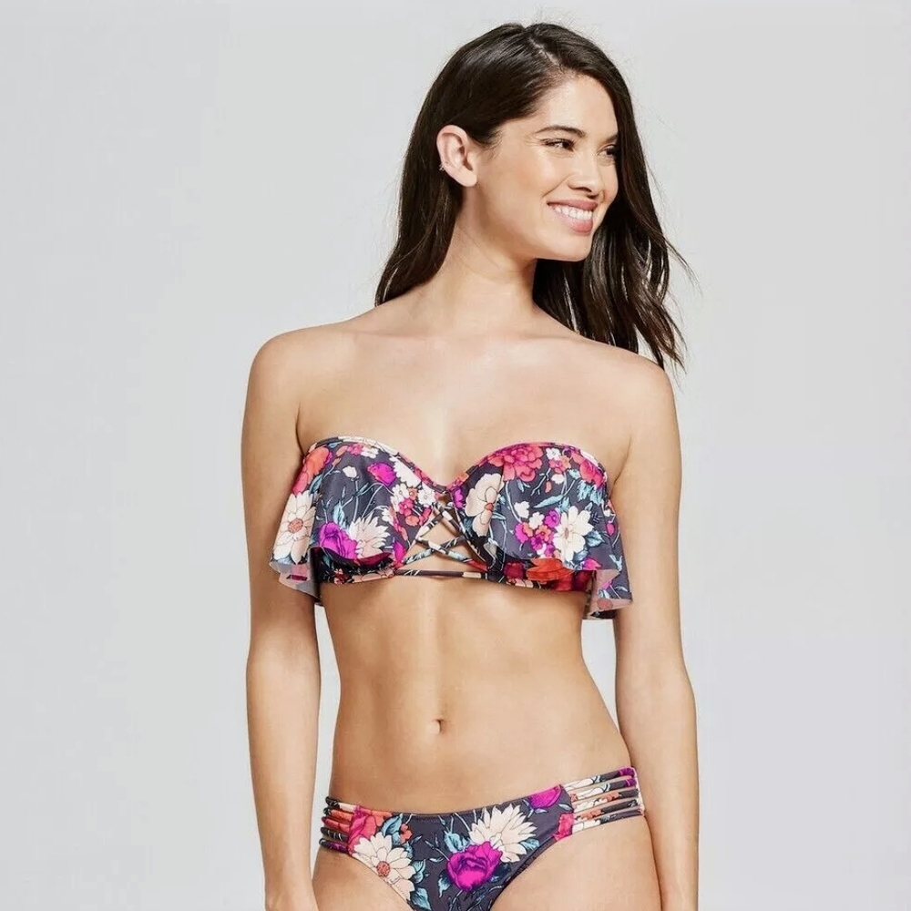 🐰Shade & Shore Pink and Purple Ruffle Bikini